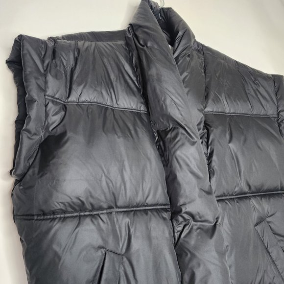 FRAME Womens Puffer Vest Jacket Sleeveless Oversized Shoulders Wide Pad Black S - Picture 7 of 13